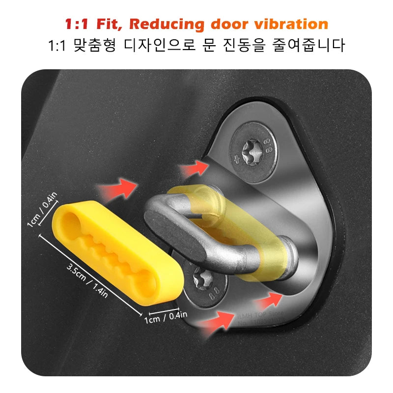 Car Door Shock Absorber Universal Car Door Buckle Soundproof Deadener Damper Cushion Anti-Vibration Buffer Pad for Most Cars