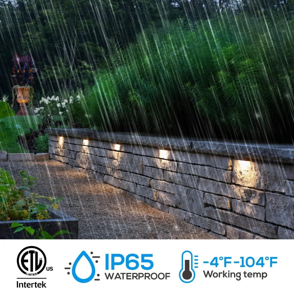 4 Inch LED Retaining Wall Lights Swivel 5CCT Selectable 2200K-5000K Low Voltage 12V AC/DC 2W Hardscape Paver Light ETL Pack of 4