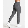 New Women's Color Blocking Yoga Leggings Seamless Knited Tights High Waist Hip Liftting Gym Workout White Edge Sports Leggings