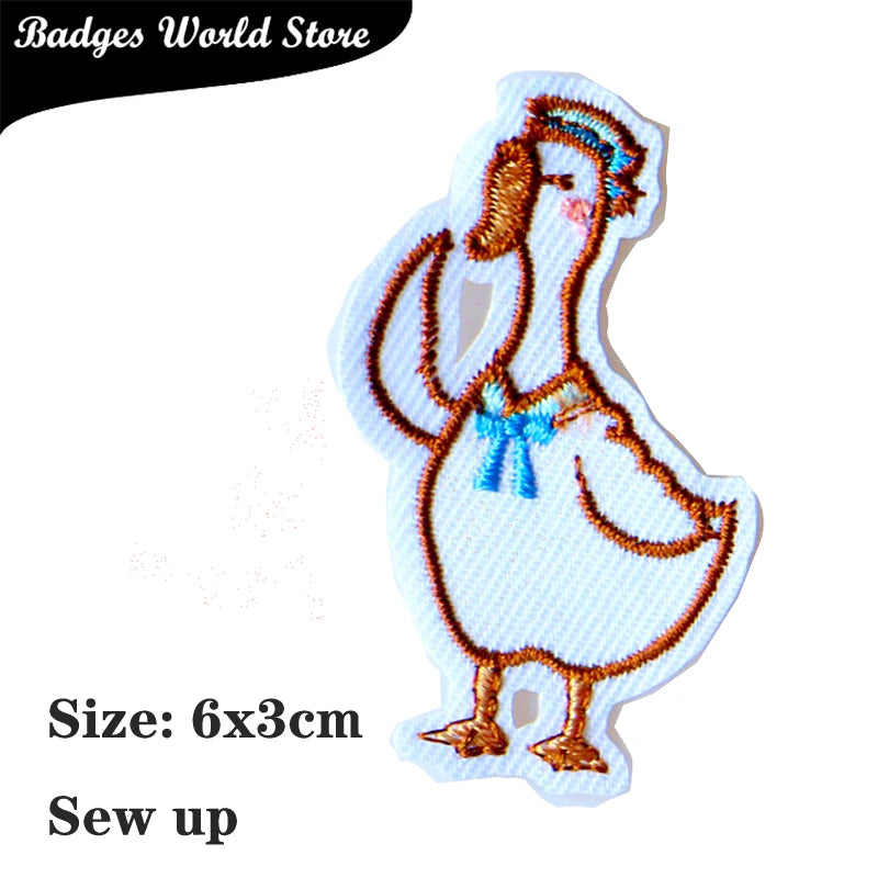 Cartoon Decorative Patch Hedgehog Chicken icon Embroidered Applique Patches For kawaii clothes DIY Iron on Badges on a backpack