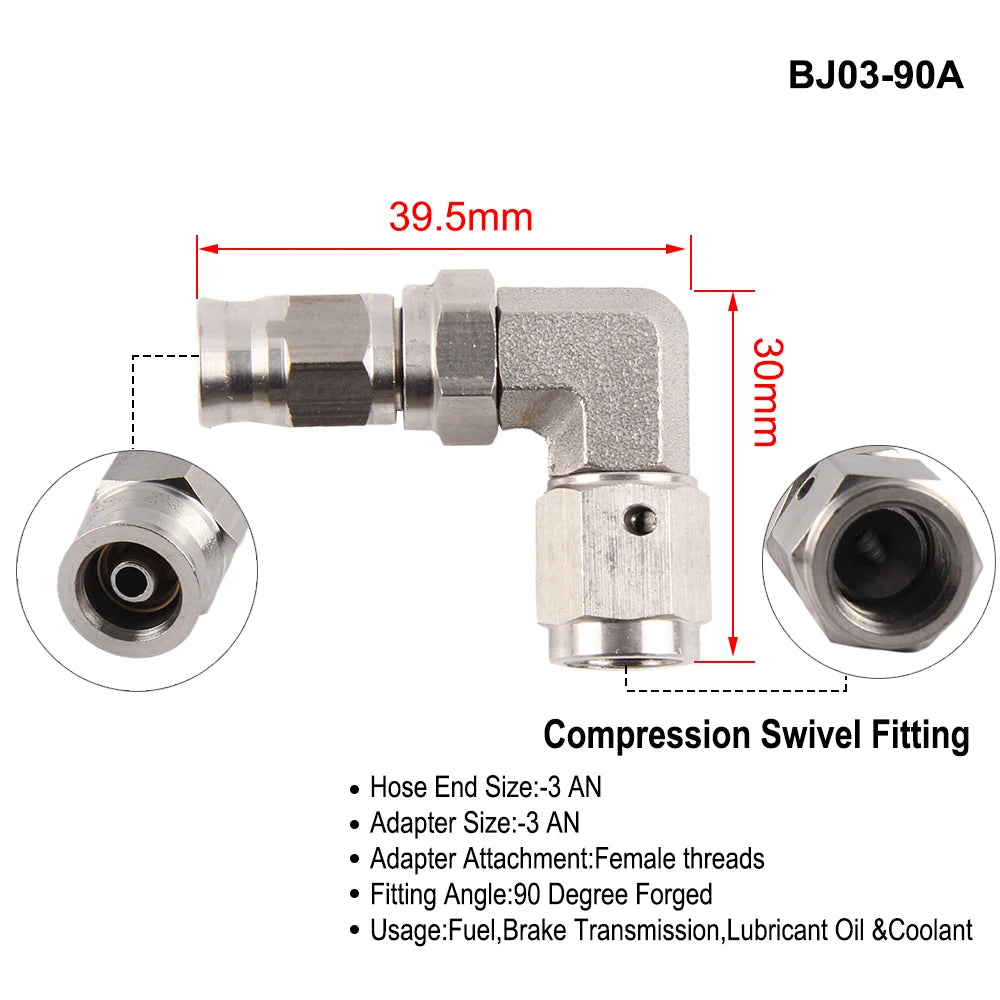 AN3 Motorcycle Motor Bike Hydraulic Brake Oil Hose Line Banjo Fitting m10x1 stainless Steel 10mm