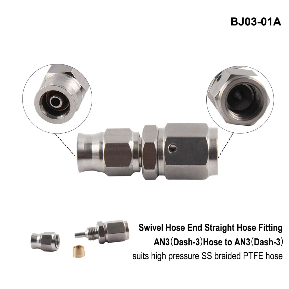 AN3 Motorcycle Motor Bike Hydraulic Brake Oil Hose Line Banjo Fitting m10x1 stainless Steel 10mm