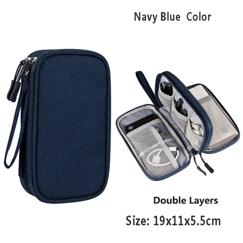 USB Cable Storage Bag Multifunctional Travel Portable Data Line Phone Charger Power Bank Electronic Accessories Organizer