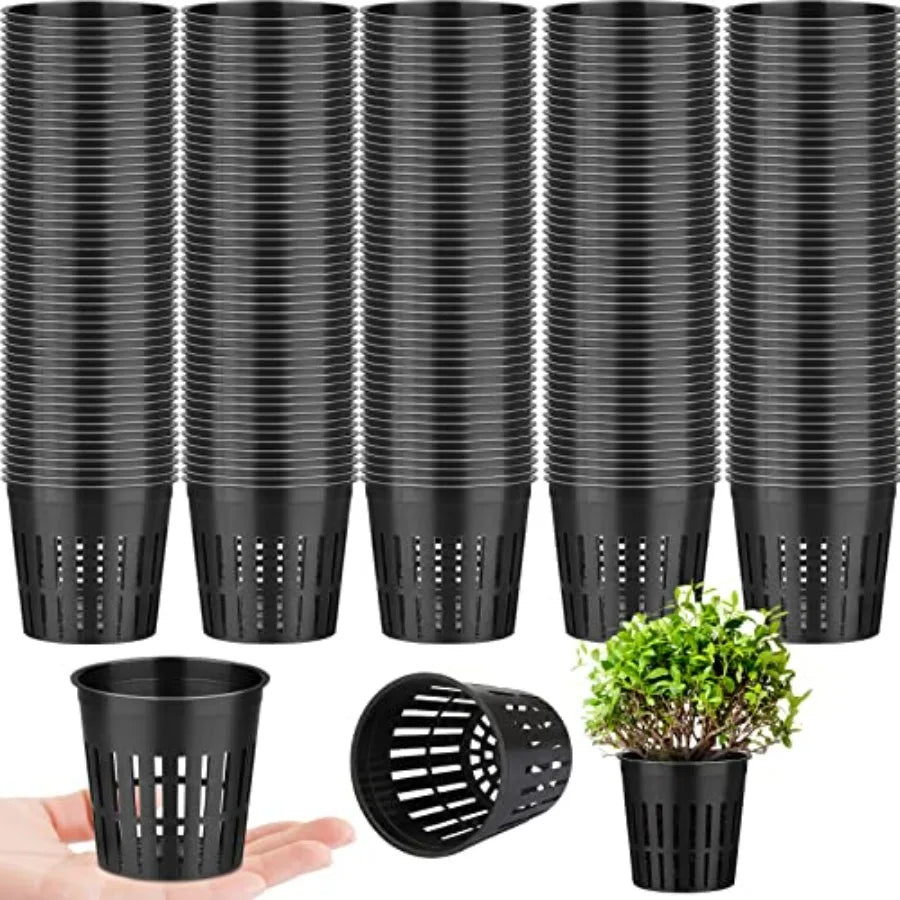 500-Pack 2 Inch Hydroponics Net Pots - Slotted Mesh Net Cups for Plant Growing System - Self Watering Baskets for Indoor and Ou