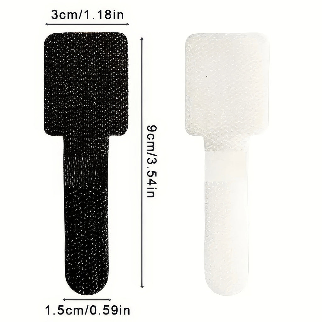 10/20/30 Wire Ties, White/black, Non Damaging To Equipment, Easy To Adjust Self-adhesive Tape, Suitable for Home/office Use