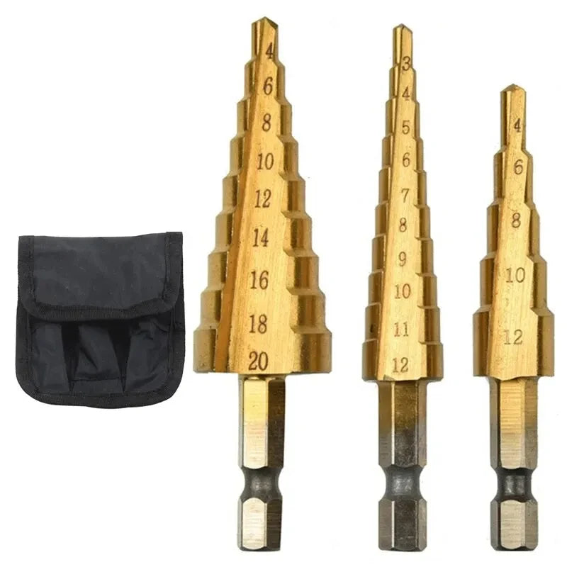 4-32 mm 4-20 mm HSS Titanium Coated Step Drill Bit High Speed Steel Metal Wood Hole Cutter Cone Drilling Tool