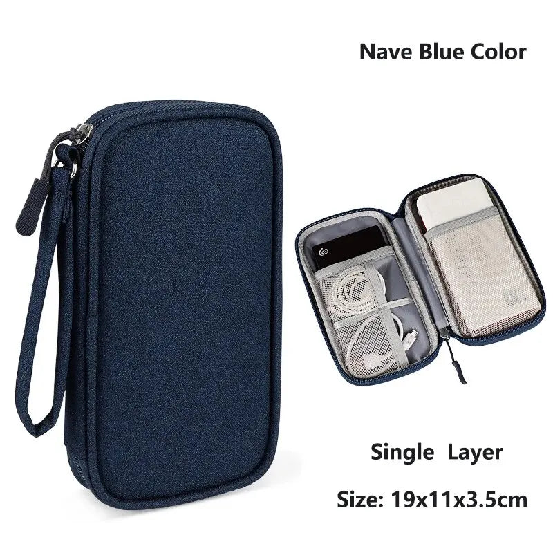 USB Cable Storage Bag Multifunctional Travel Portable Data Line Phone Charger Power Bank Electronic Accessories Organizer