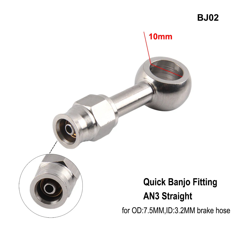 AN3 Motorcycle Motor Bike Hydraulic Brake Oil Hose Line Banjo Fitting m10x1 stainless Steel 10mm