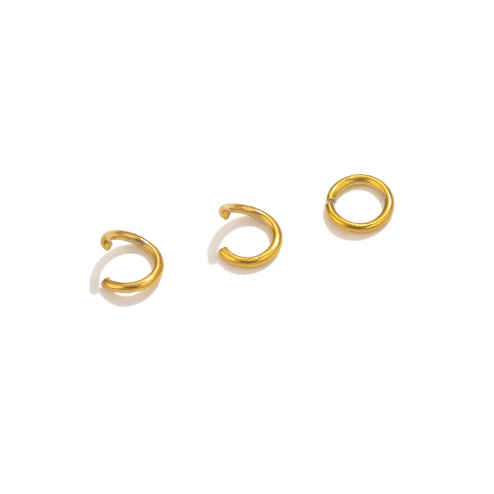 100pcs PVD Gold Plated Stainless Steel Open Jump Rings Connectors for DIY Jewelry Making Split Ring Jewelry Findings Accessoires