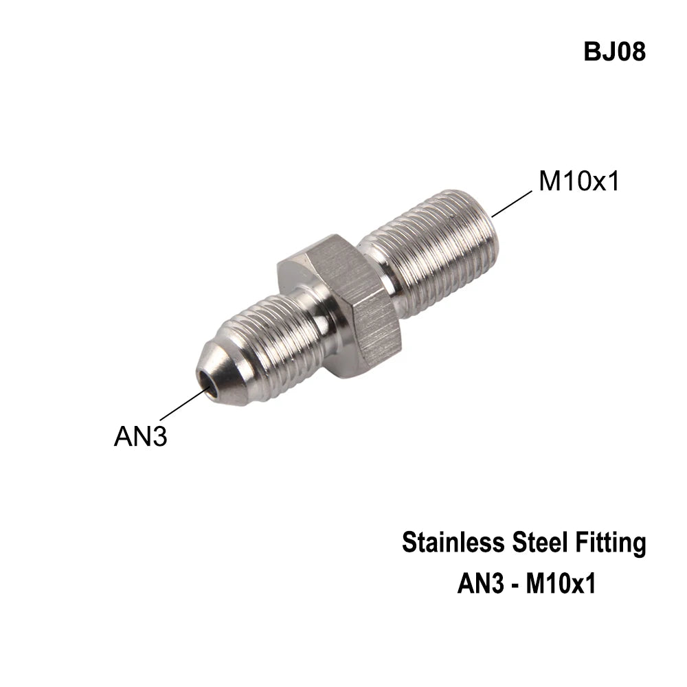 AN3 Motorcycle Motor Bike Hydraulic Brake Oil Hose Line Banjo Fitting m10x1 stainless Steel 10mm