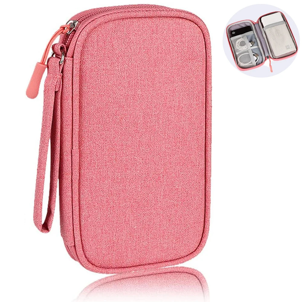 USB Cable Storage Bag Multifunctional Travel Portable Data Line Phone Charger Power Bank Electronic Accessories Organizer