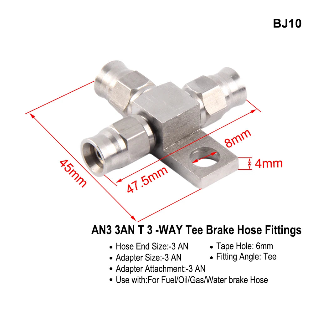 AN3 Motorcycle Motor Bike Hydraulic Brake Oil Hose Line Banjo Fitting m10x1 stainless Steel 10mm