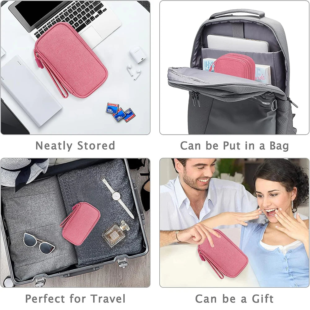 USB Cable Storage Bag Multifunctional Travel Portable Data Line Phone Charger Power Bank Electronic Accessories Organizer