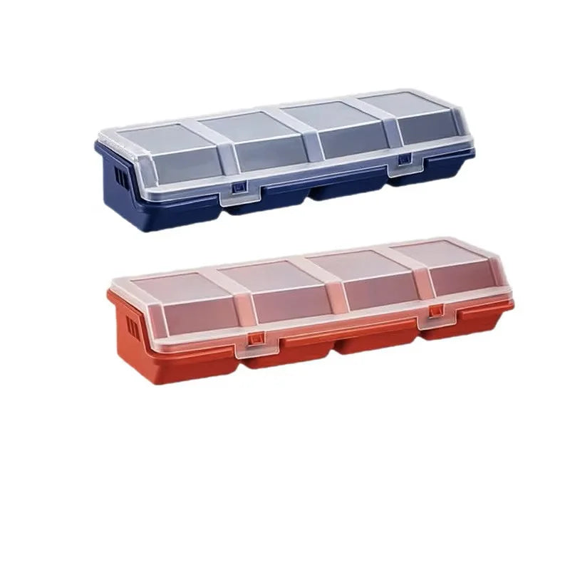 Pre-Sorted Screw Parts Box Slant Front Compartment Plastic Storage Tool Box (Red/Blue/Black) for Electronic Hardware Small Parts