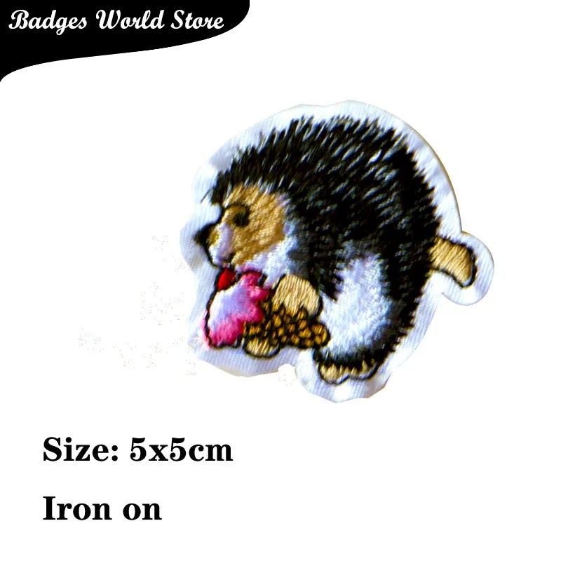 Cartoon Decorative Patch Hedgehog Chicken icon Embroidered Applique Patches For kawaii clothes DIY Iron on Badges on a backpack