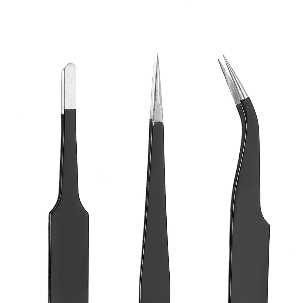 Anti Static for Watch Jewelry Mobile Phone Electronics Tweezers Set Precision Industrial Repair Tweezers 6Pcs/Set