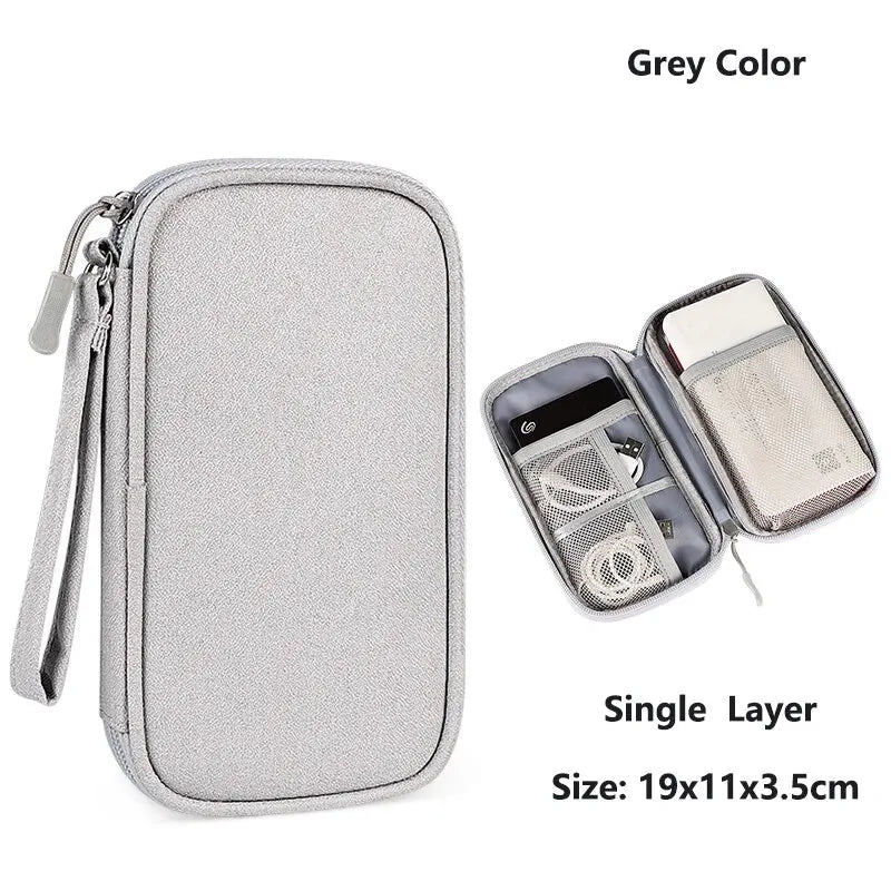 USB Cable Storage Bag Multifunctional Travel Portable Data Line Phone Charger Power Bank Electronic Accessories Organizer