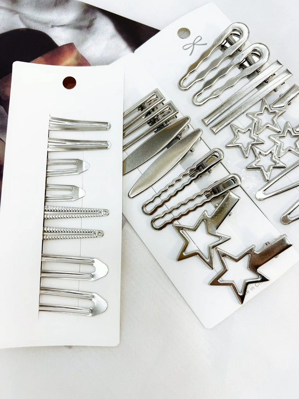 Silver Metal Hairpins for Women Girls Star Hair Clip Multiple Styles Seamless Duckbill Clip Girls Hair Accessoires