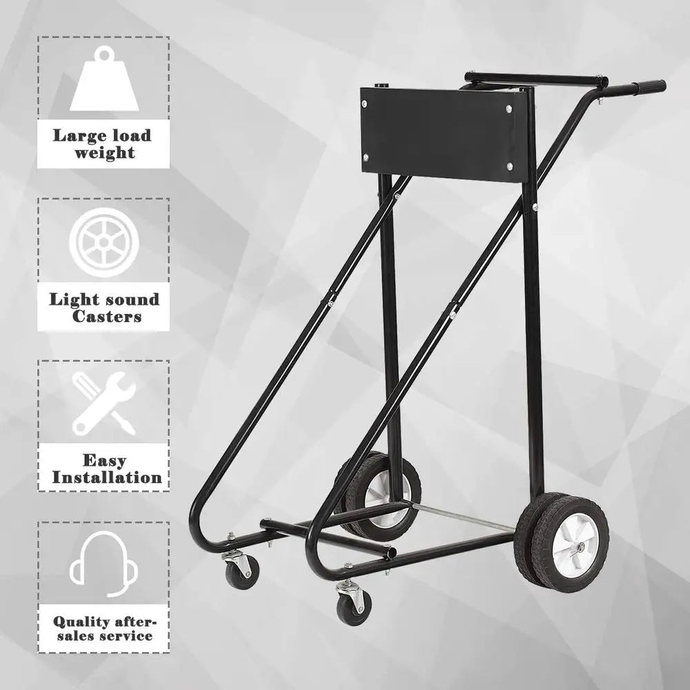 Heavy Duty 315 lbs Capacity Boat Motor Stand, Pro Engine Carrier Cart for Storage (Black)