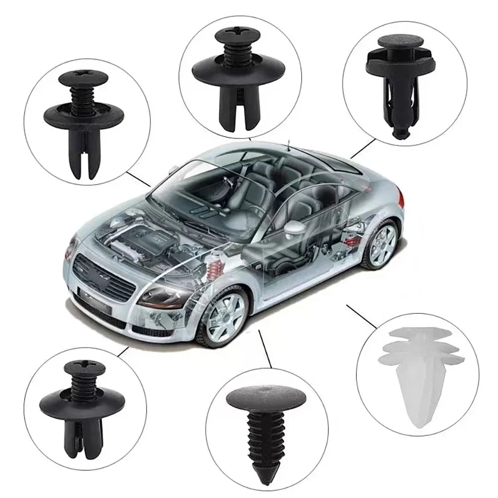100/50PCS Auto Fastener Clips Kit - Multi-Size Retainers for Car Fender, Bumper, Door & Panel Trim
