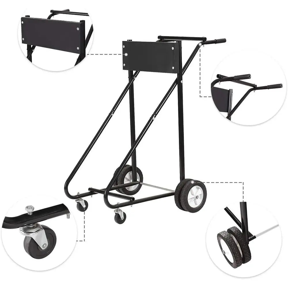 Heavy Duty 315 lbs Capacity Boat Motor Stand, Pro Engine Carrier Cart for Storage (Black)
