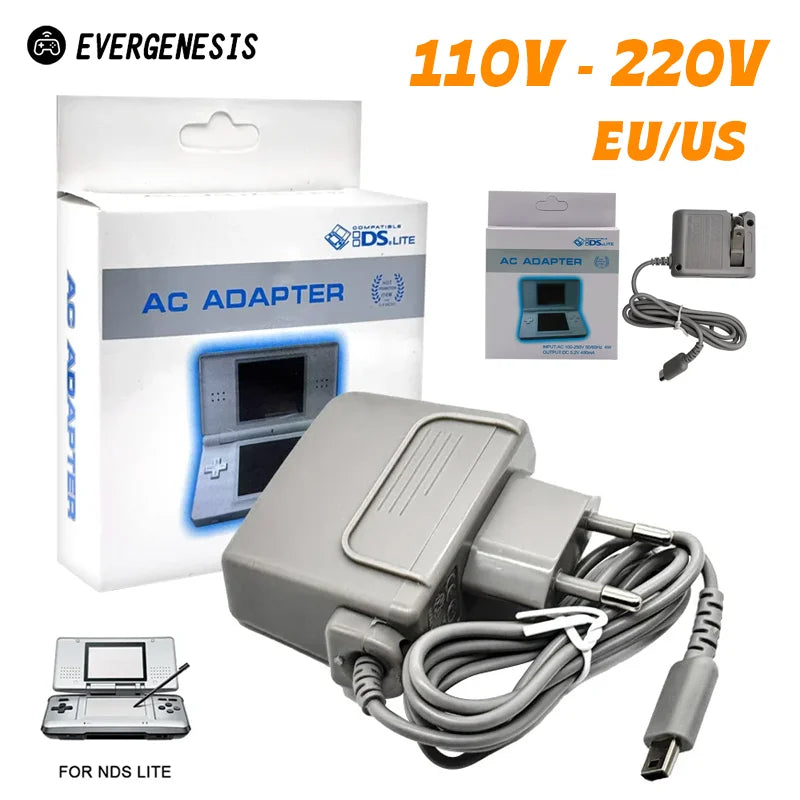 AC 100-240V Charger Travel Wall EU US Plug Charger Adapter Power Supply for Nintendo DSL DS Lite NDSL AC Adaptor Accessoires