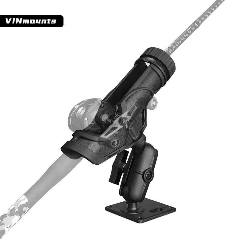 VIN frees your hands.Fishing rod holder,equipped with a 9.5cm dual-hole arm and a 1.5inch ball base,compatible with RAM mounts