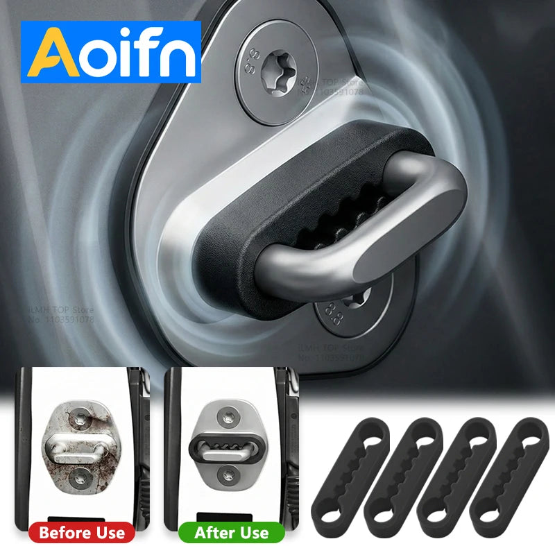 Car Door Shock Absorber Universal Car Door Buckle Soundproof Deadener Damper Cushion Anti-Vibration Buffer Pad for Most Cars