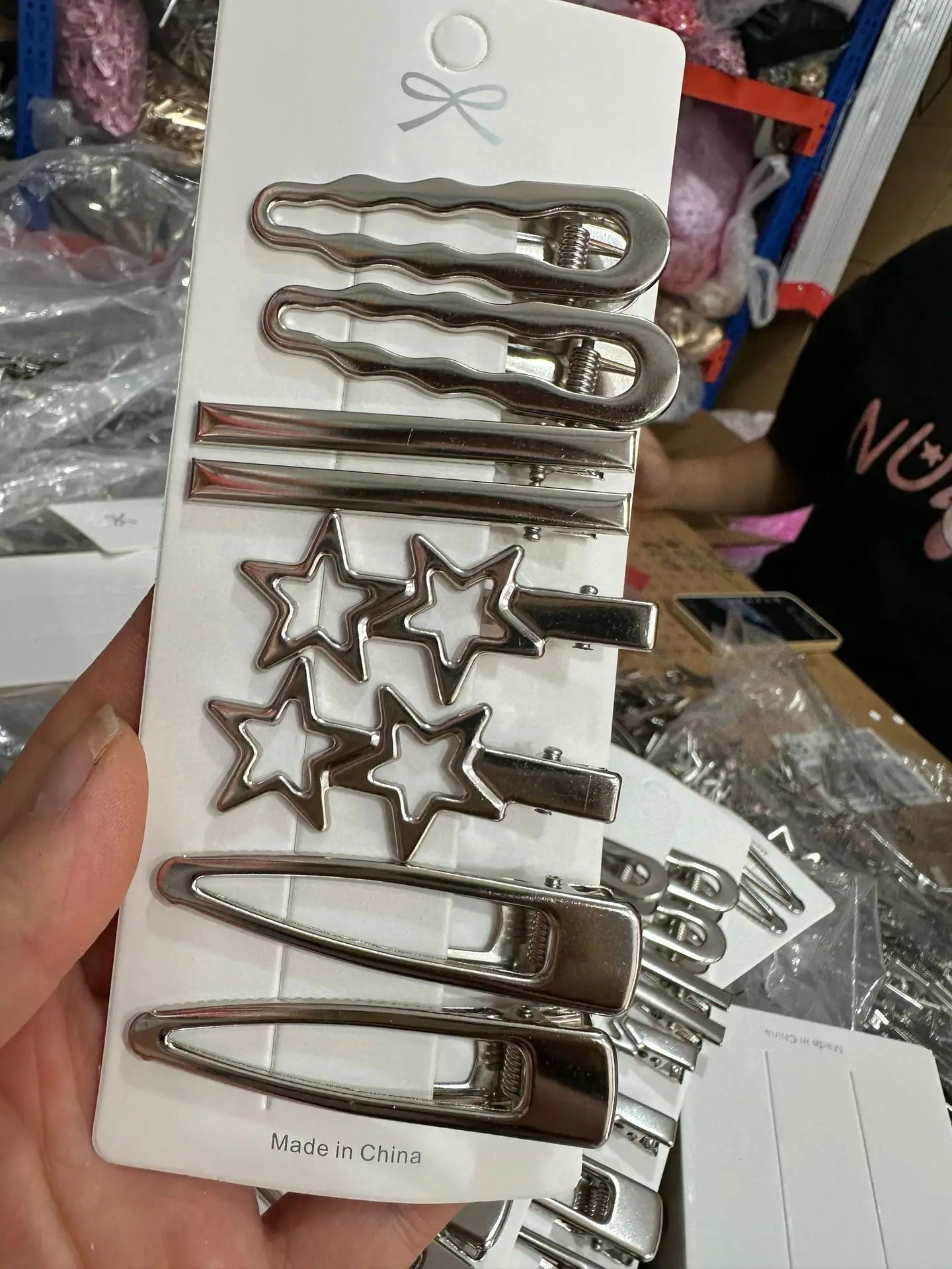 Silver Metal Hairpins for Women Girls Star Hair Clip Multiple Styles Seamless Duckbill Clip Girls Hair Accessoires