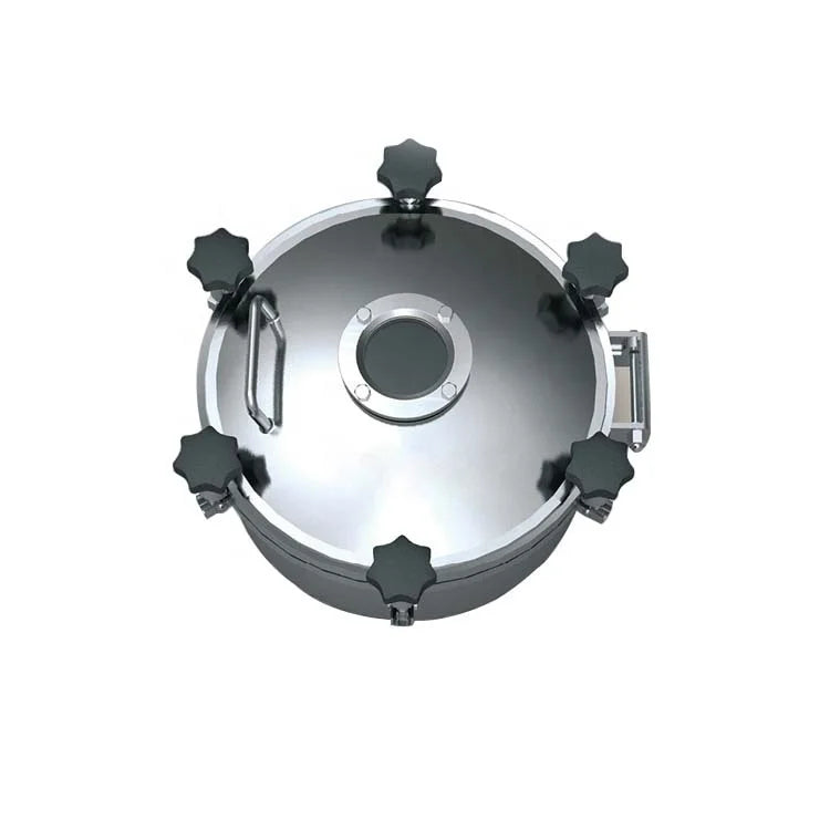 Sus 304 316L  Sanitary Stainless Steel Pressure Vessel Sight Glass Manhole Cover 1-3bar