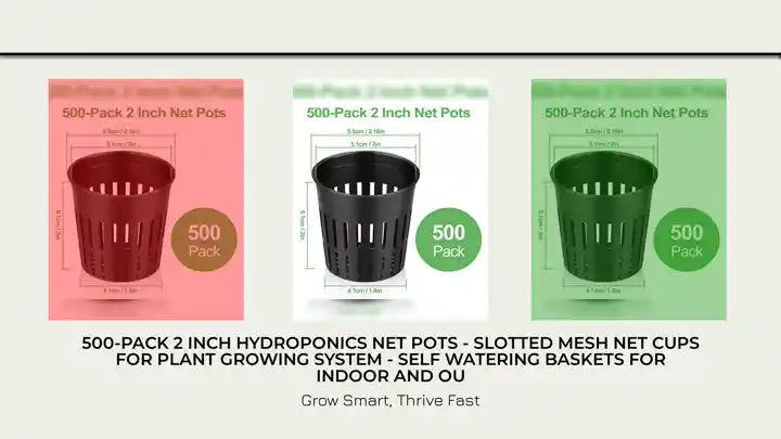 500-Pack 2 Inch Hydroponics Net Pots - Slotted Mesh Net Cups for Plant Growing System - Self Watering Baskets for Indoor and Ou by@Outfy