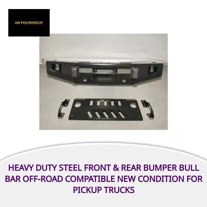 Heavy Duty Steel Front &amp; Rear Bumper Bull Bar Off-Road Compatible New Condition for Pickup Trucks by@Outfy