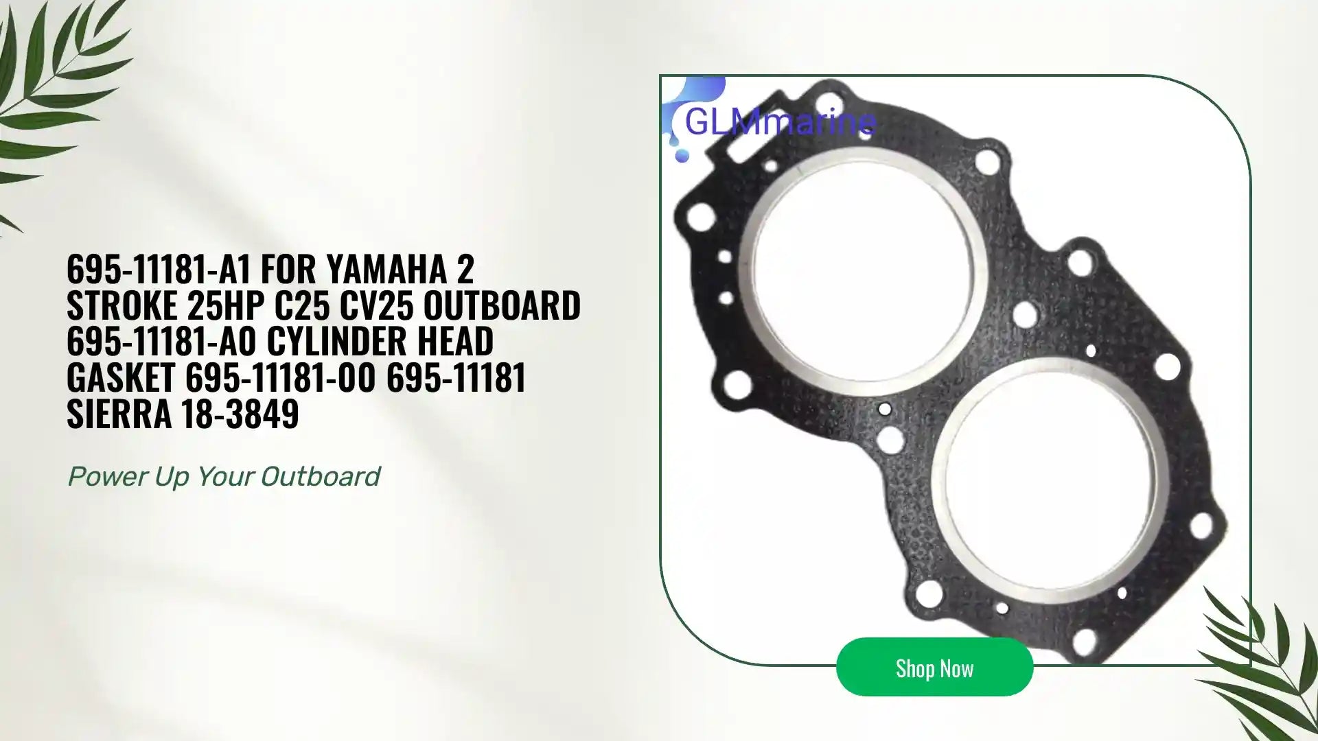 695-11181-A1 For Yamaha 2 Stroke 25HP C25 CV25 Outboard 695-11181-A0 Cylinder Head Gasket 695-11181-00 695-11181 Sierra 18-3849 by@Outfy